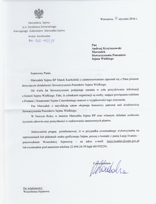 Patronat Marszałka Sejmu RP