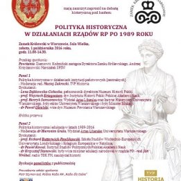 Zapraszamy na debatę: Polityka historyczna w działaniach rządów RP po 1989 roku