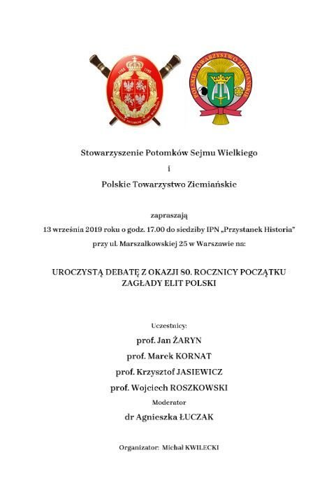 80. lat - Początek Zagłady Polskich Elit - debata historyczna